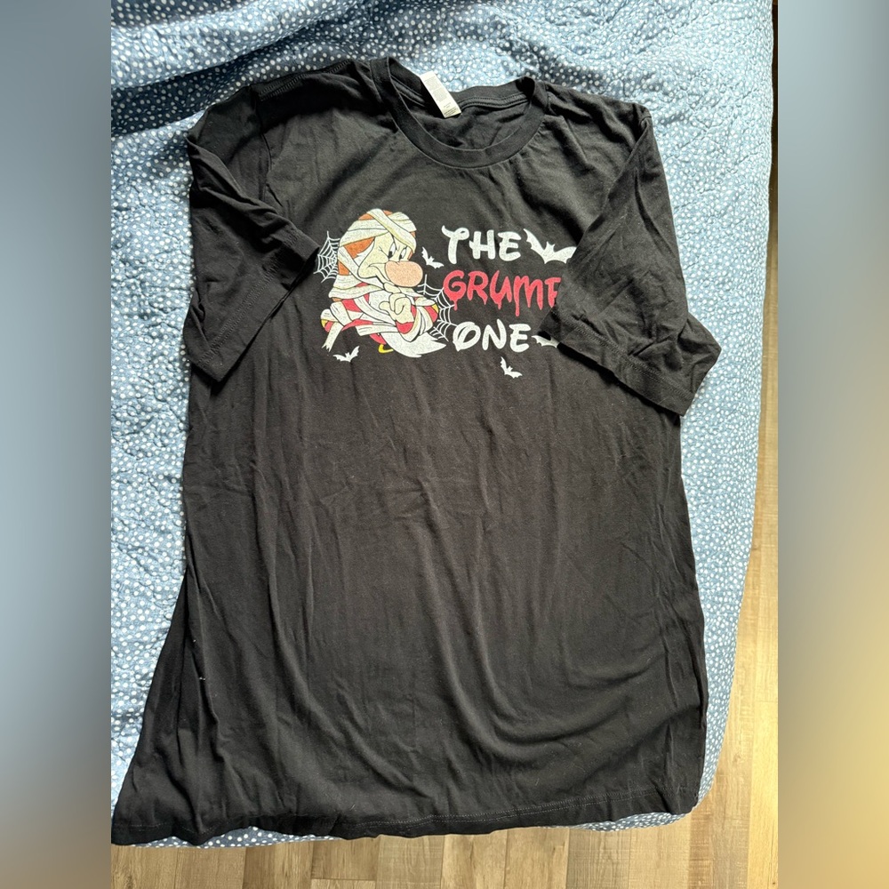Bella Canvas Black Kids Tee "The Grumpy One" with White & Red Graphic